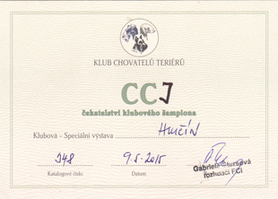 Il premio CCJ dalla expo di club di Hlucin