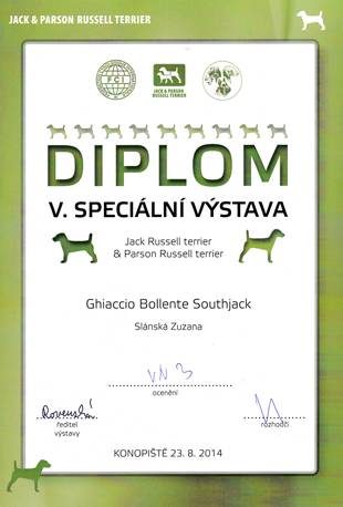 A diplom of Southjack Ghiaccio Bollente