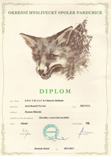 A diplom from the Trial in an artificial fox hole - 3rd place