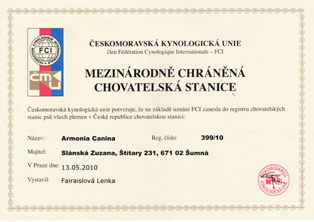 Armonia Canina - International FCI Kennel - Stitary - Sumna